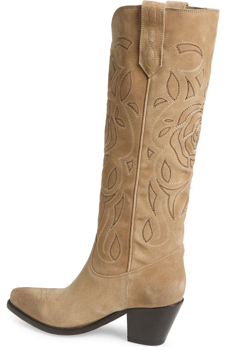 Golden Goose Wish Star Pointed Toe Western Tall Boot, Alternate, color, Sand