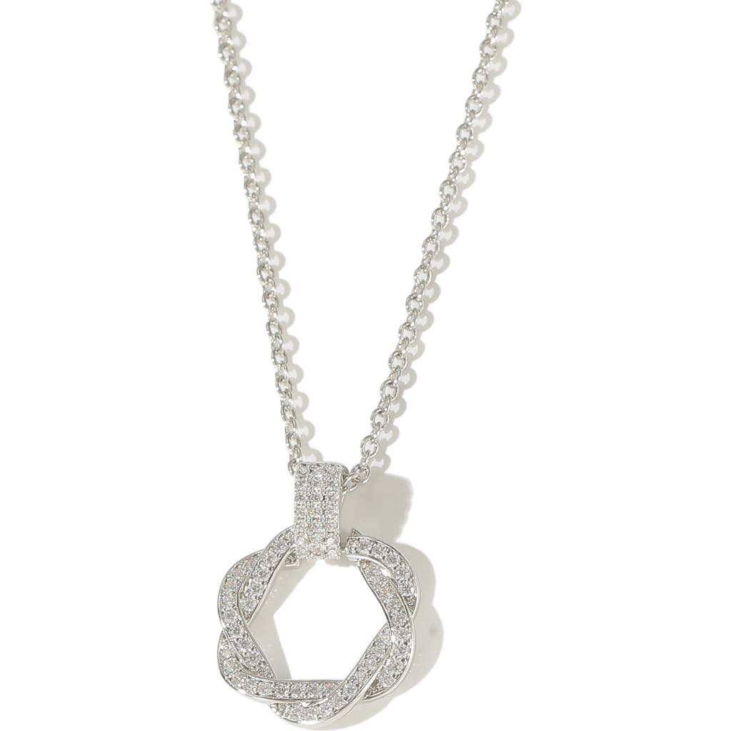 Classicharms Ysabel Pavé Eternity Twist Hoop Pendant Necklace In Metallic