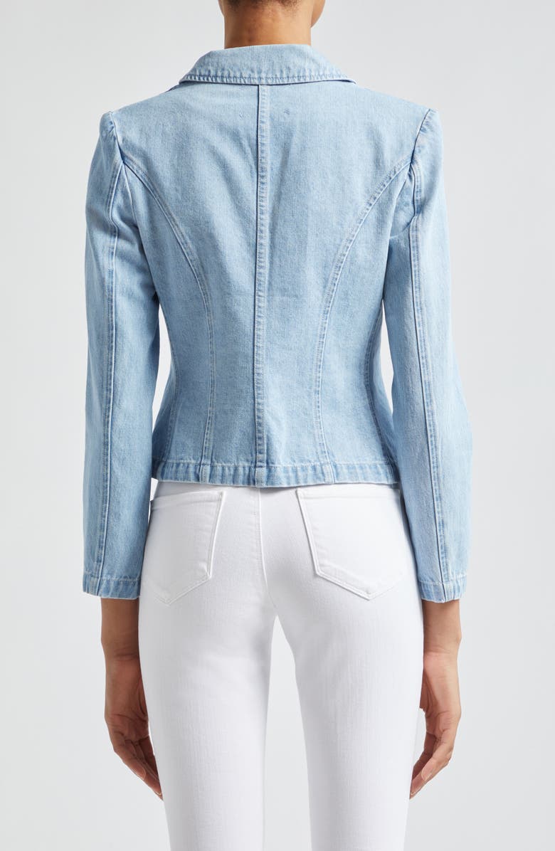 L'AGENCE Robbie Double Breasted Denim Blazer, Alternate, color, 