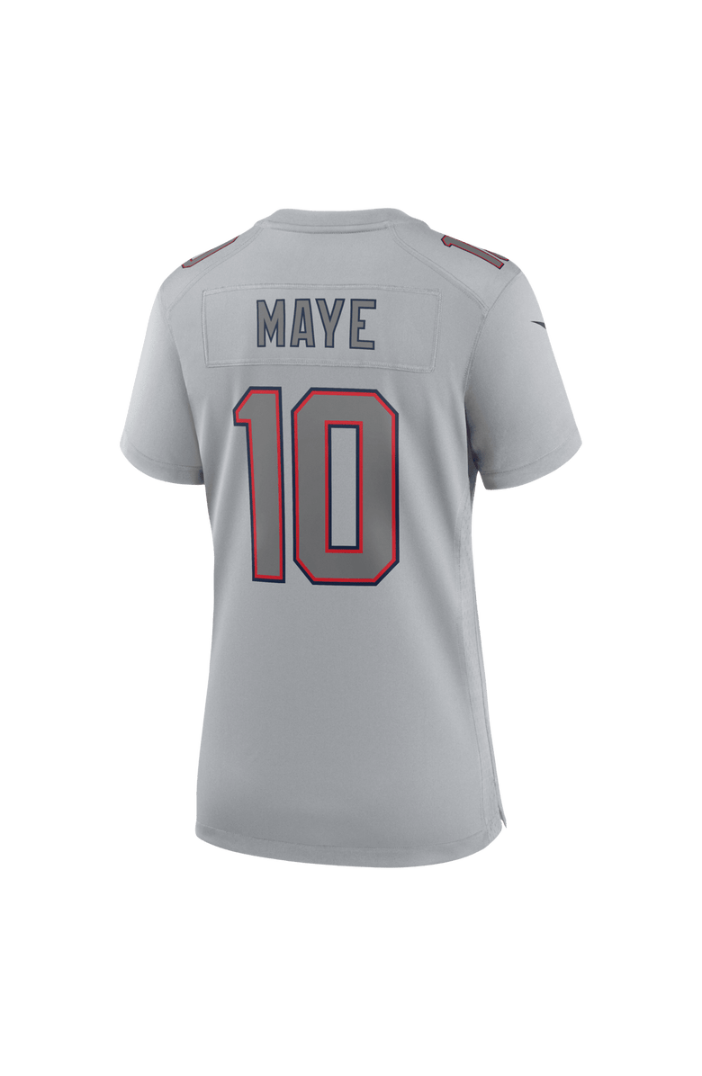 Nike Women's Nike Drake Maye Silver New England Patriots Super Bowl LX Patch Atmosphere Fashion Game Jersey, Alternate, color, Silver