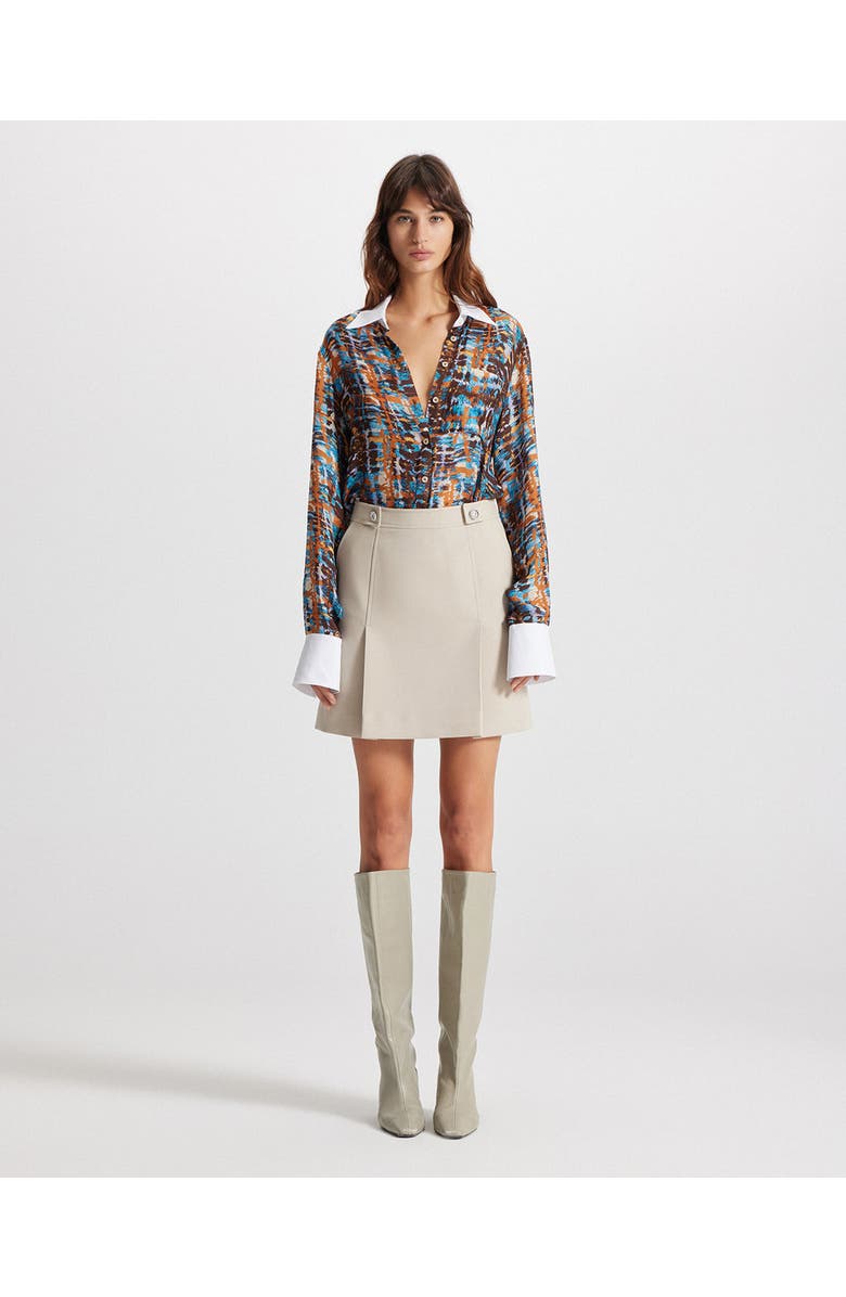 THEO The Label Daphne Front Slit Skirt, Alternate, color, Stone