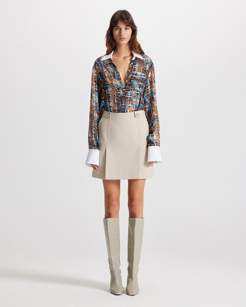 Theo The Label Daphne Front Slit Skirt In Gray
