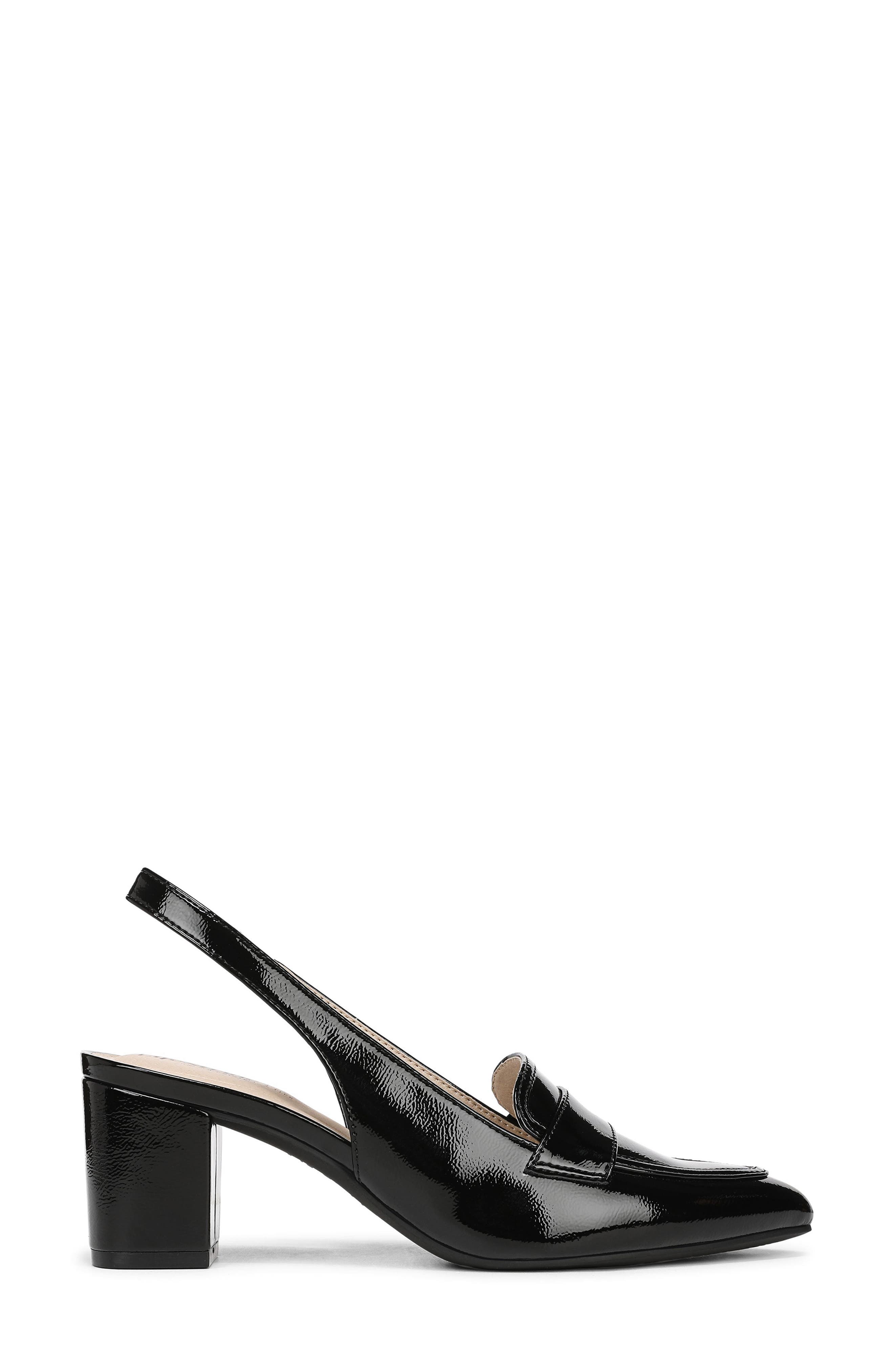 Angel Slingback Pointed Toe Loafer Pump, Alternate, color, BLACK