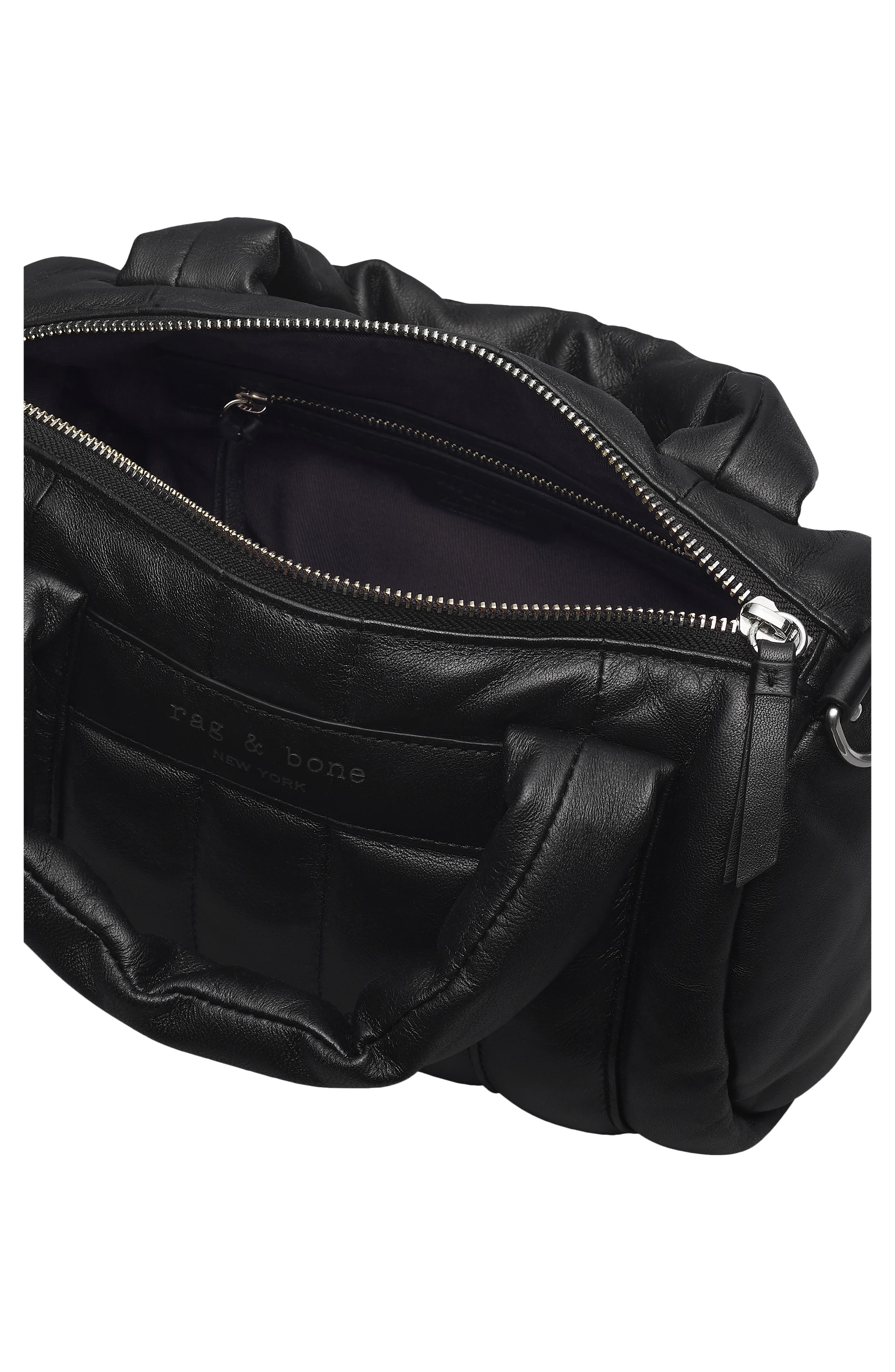 rag & bone Cloud Mini Quilted Leather Duffle, Alternate, color, 