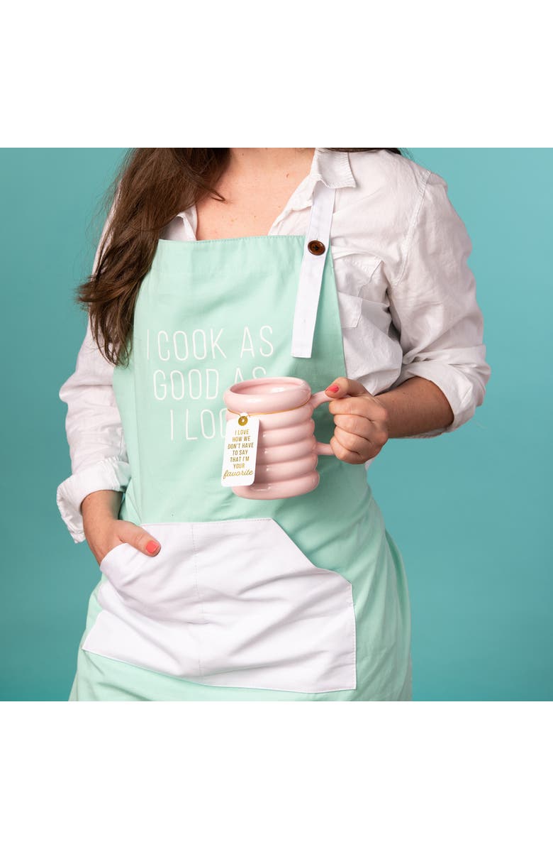 Totalee Gift Im Your Favorite Pink Ribbed Mug Ceramic Pink 22 oz, Alternate, color, Pink