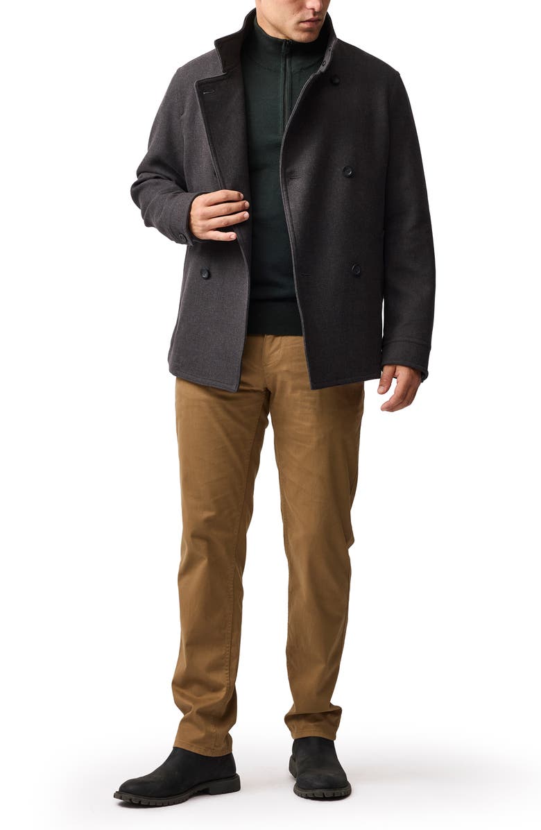 Rodd & Gunn Nobles Funnel Neck Merino Wool Half Zip Sweater, Alternate, color, Forest