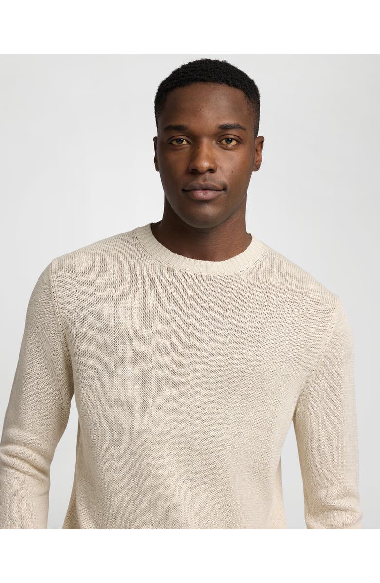 Onia Silk Linen Long Sleeve Crewneck Sweater, Alternate, color, Taupe