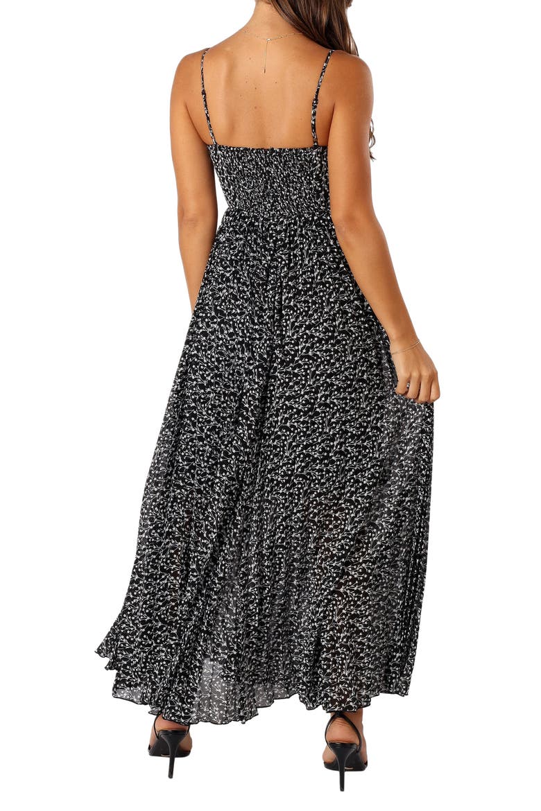Achanti Floral Print A-Line Dress, Alternate, color, BLACK FLORAL