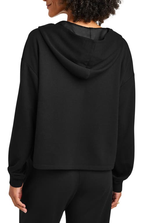 Splendid Soft Fleece Plush Hoodie In Black In Black