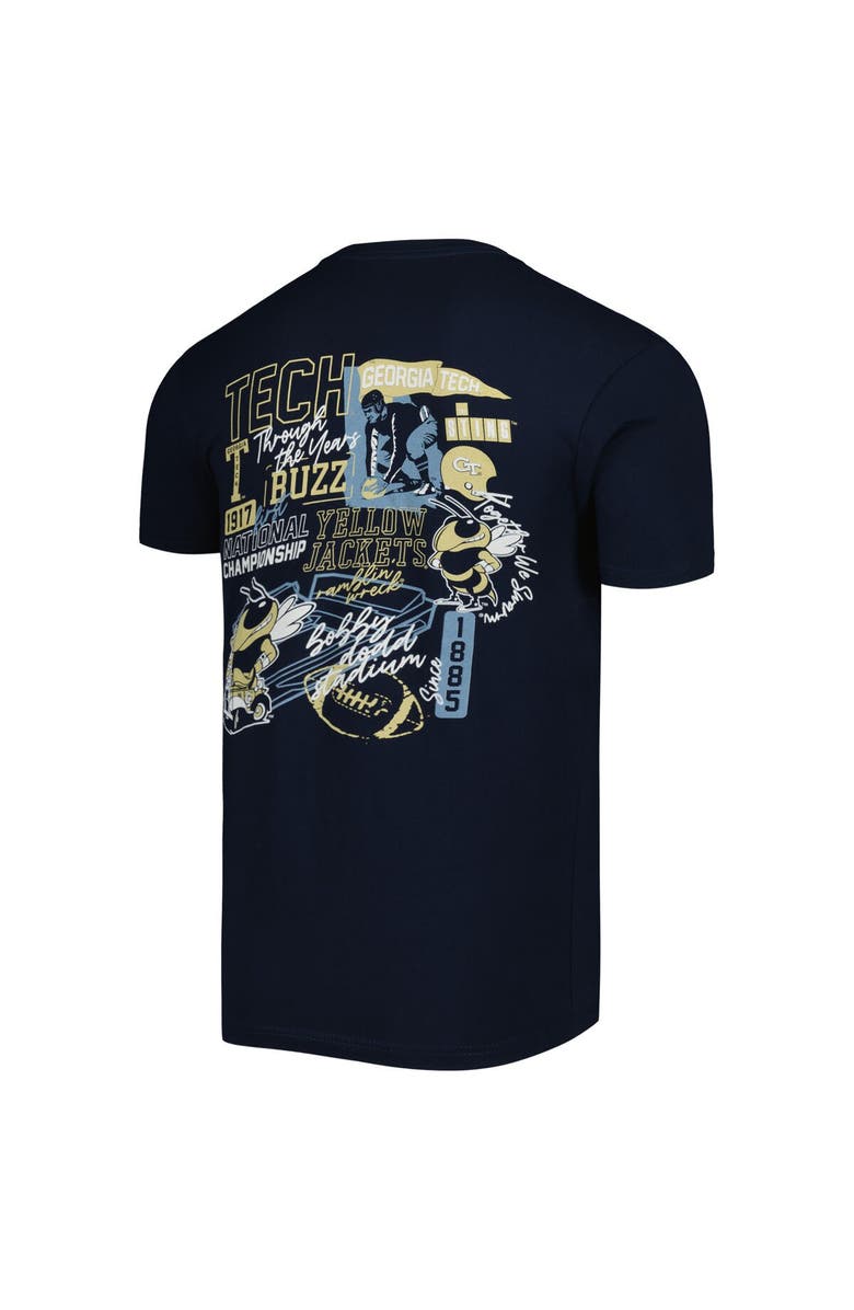 IMAGE ONE Men's Navy Georgia Tech Yellow Jackets Vintage Through the Years Two-Hit T-Shirt, Alternate, color,