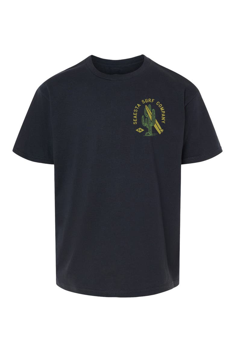 Kids' Surf Cactus Organic Cotton Graphic T-Shirt, Main, color, BLACK