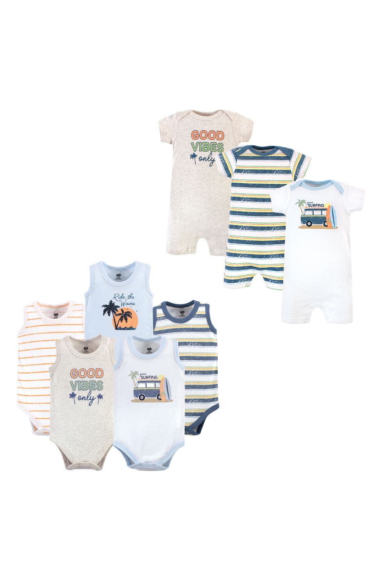 Hudson Baby 8Pc Bodysuits and Rompers, Main, color, Gone Surfing