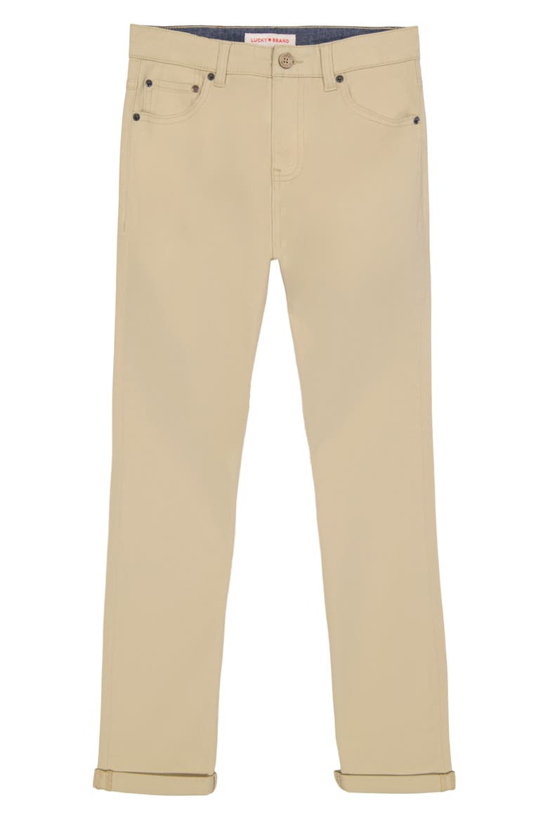 Kids' Slim Fit Five-Pocket Twill Pants, Main, color, PELICAN