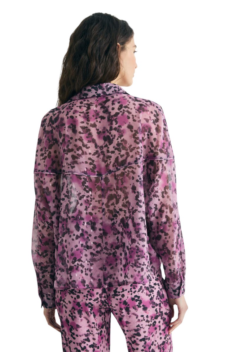 Scalpers Animal Print Fluid Blouse, Alternate, color, Mauve
