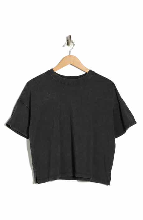 90 DEGREE BY REFLEX Stone Wash Boxy Crop T-Shirt