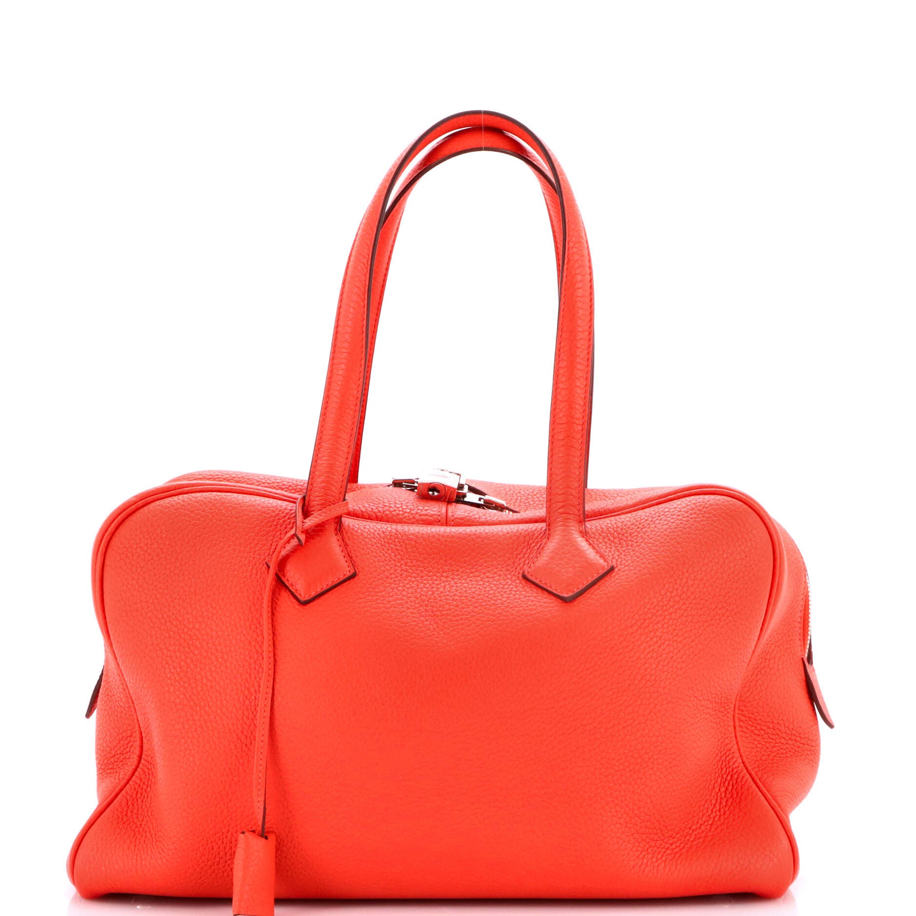 Pre-Owned Hermes Victoria II Bag Clemence 35, Main, color, Rouge Pivoine
