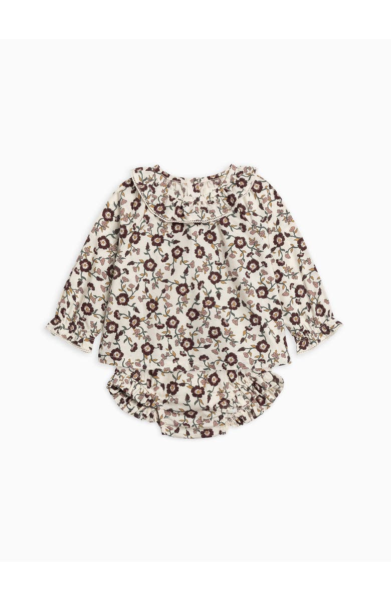 Kendi Dorothy Poplin Ruffle Collar Shirt and Bloomer Set, Alternate, color, Denali Floral / Cranberry