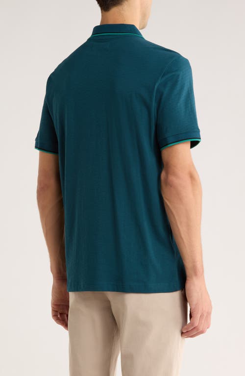 Original Penguin Tipped Knit Polo In Blue