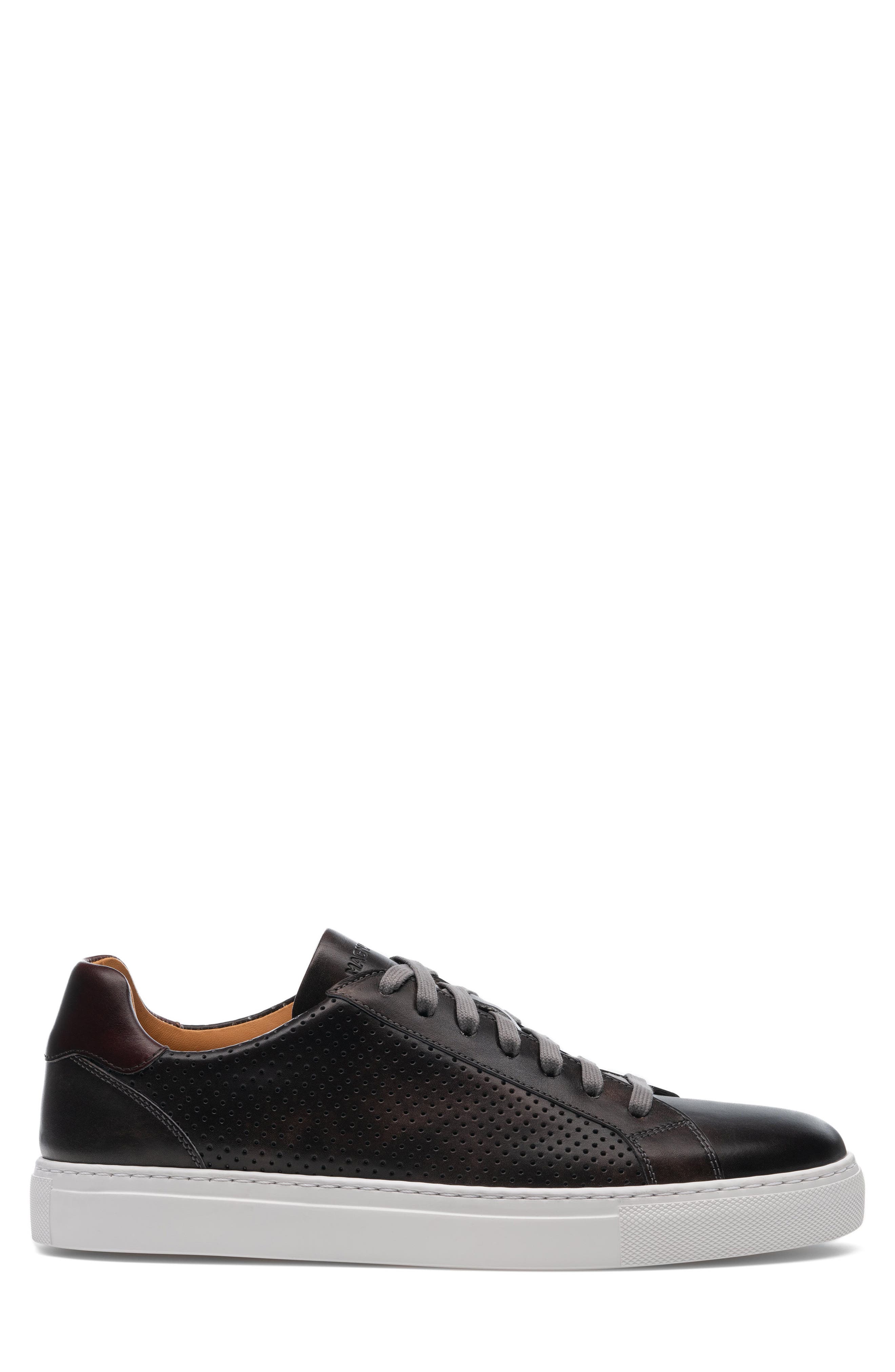 Fede Perforated Sneaker, Alternate, color, GREY / MID BROWN