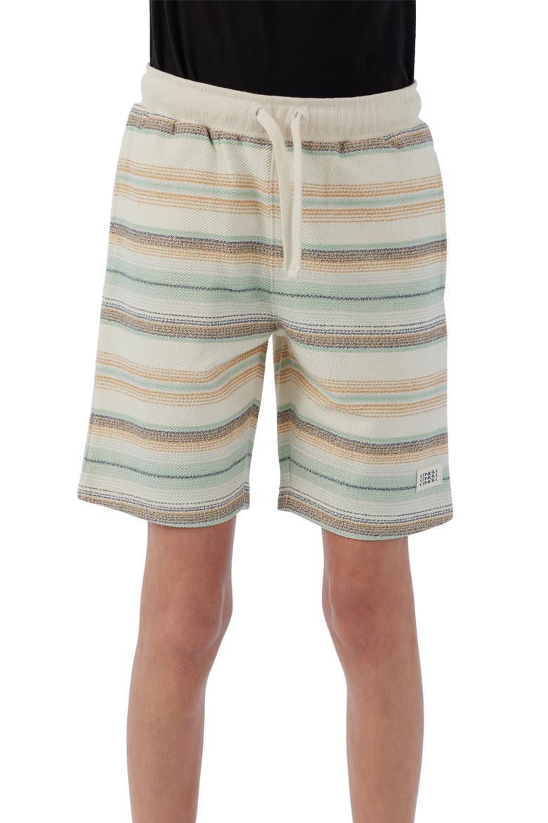 Kids' Bavaro Stripe Drawstring Shorts, Main, color, CREAM