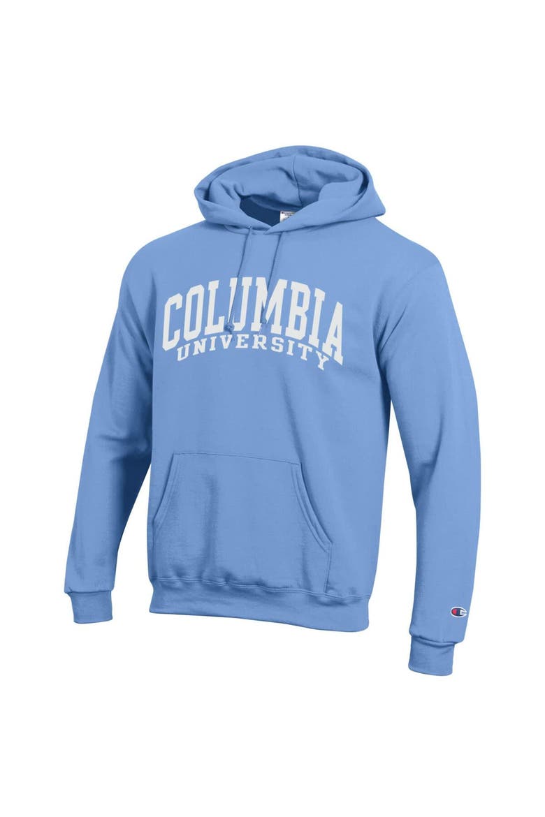 Men's Champion  Light Blue Columbia University Basic Arch Fleece Pullover Hoodie, Alternate, color, Light Blue