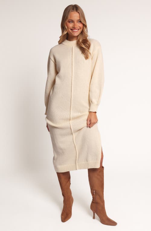 Petal And Pup Petal & Pup Odile Long Sleeve Maxi Sweater Dress In White