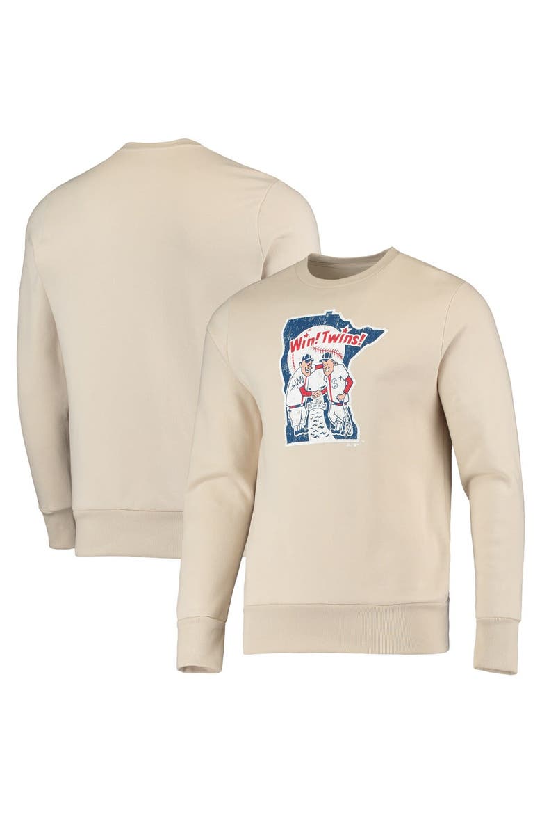 Men's Majestic Threads Oatmeal Minnesota Twins Fleece Pullover Sweatshirt, Alternate, color, Oatmeal