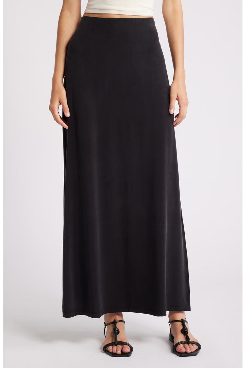 Drape Maxi Skirt, Main, color, BLACK DARK