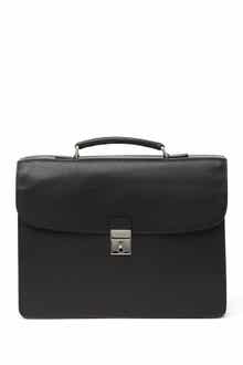Longchamp Pebbled Leather Briefcase