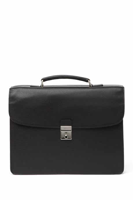 Longchamp Pebbled Leather Briefcase