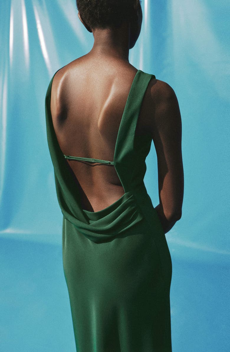 MANGO Sleeveless Midi Dress, Alternate, color, Green