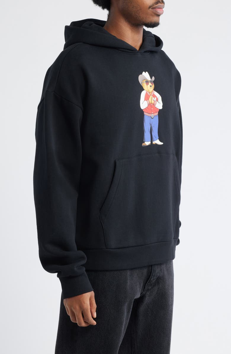 MARKET Hee Haw Bear Cotton Graphic Hoodie, Alternate, color, Jet-Black