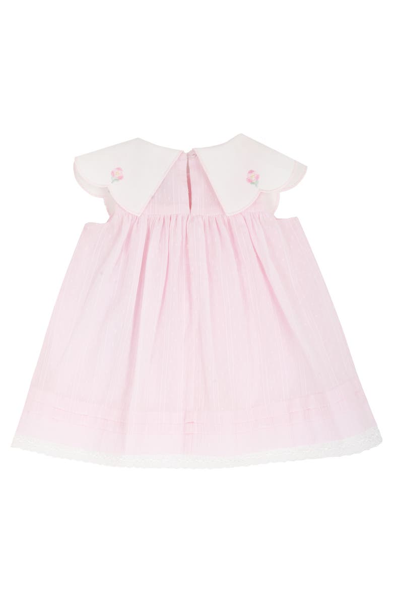 Rare Editions Scallop Flower Dress & Bloomers Set, Alternate, color, Light Pink