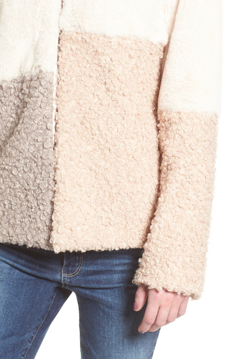 Sam Edelman Patchwork Faux Fur Coat, Alternate, color, 