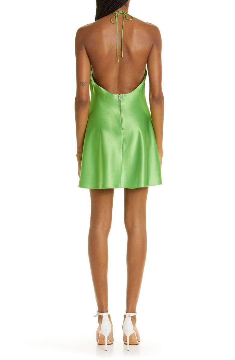 Alice + Olivia Zumi Satin Halter Minidress, Alternate, color,