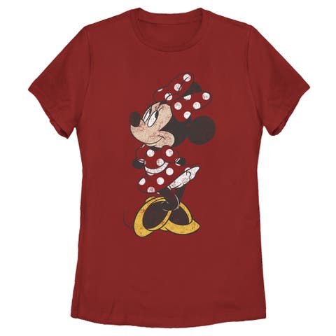 Women's Mickey & Friends Minnie Mouse Portrait Distressed  Graphic T-Shirt