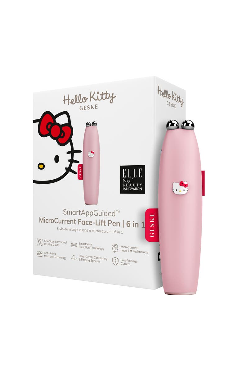 GESKE Hello Kitty SmartAppGuided MicroCurrent Face-Lift Pen | 6 in 1, Main, color, Hello Kitty Pink