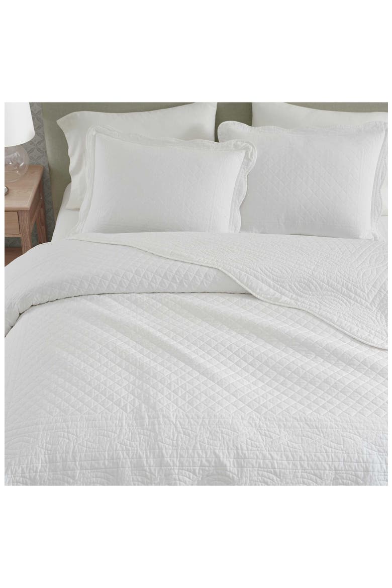Vintage Scallop Cotton Percale Quilt, Alternate, color, SPARKLING WHITE