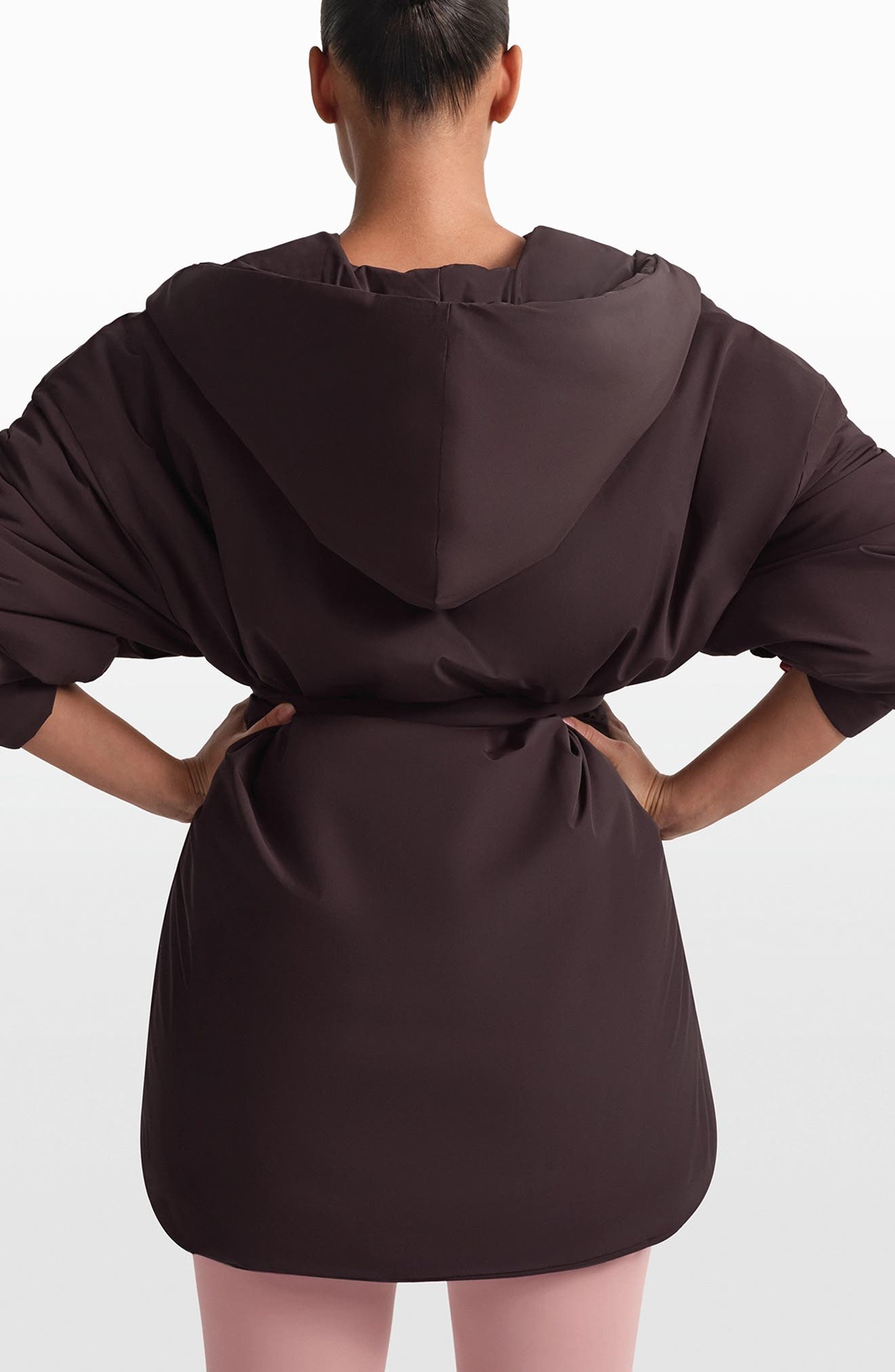 Woven Stretch Nylon Wrap Coat - image 4