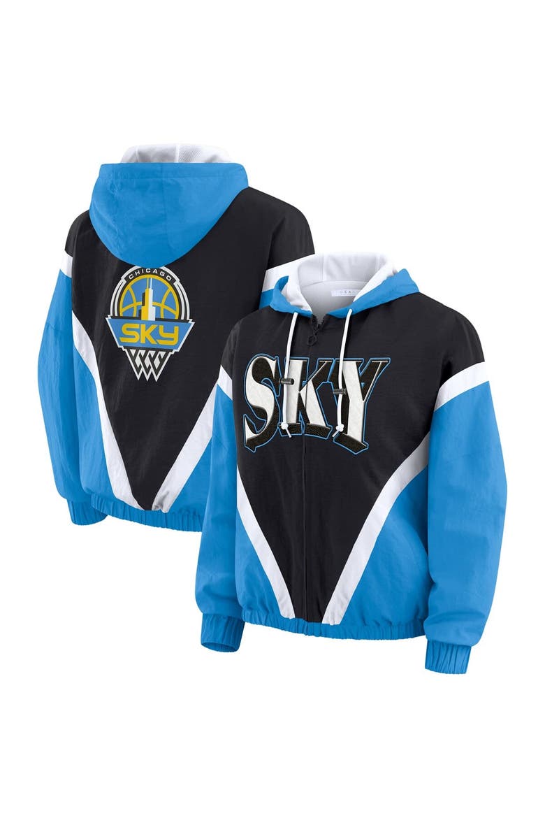 Women's WEAR by Erin Andrews Blue/Black Chicago Sky Colorblock Full-Zip Hoodie Windbreaker Jacket, Main, color, Blue