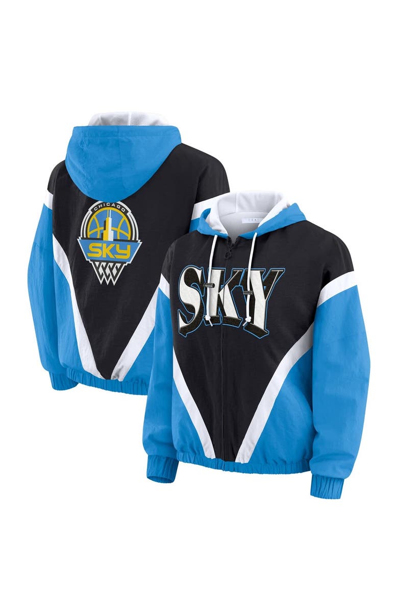 WEAR by Erin Andrews Women's WEAR by Erin Andrews Blue/Black Chicago Sky Colorblock Full-Zip Hoodie Windbreaker Jacket, Main, color, Blue