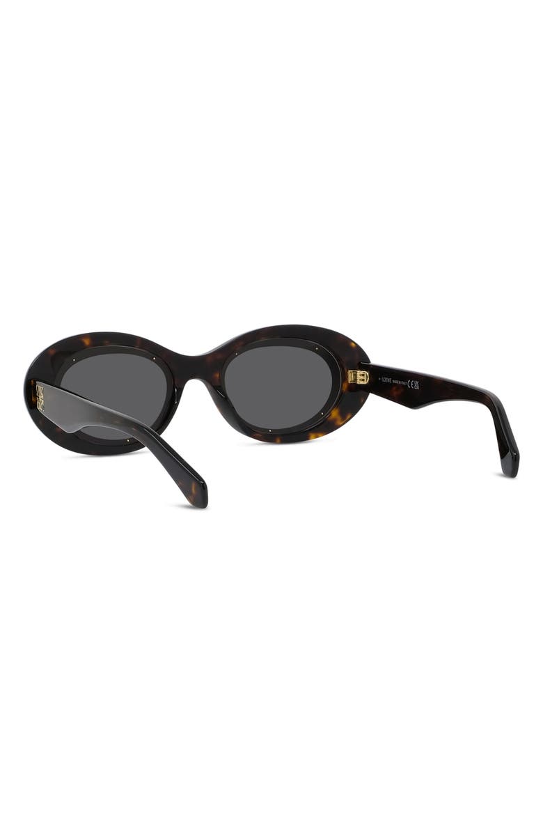 Loewe Anagram 54mm Oval Sunglasses, Alternate, color, Dark Havana / Smoke