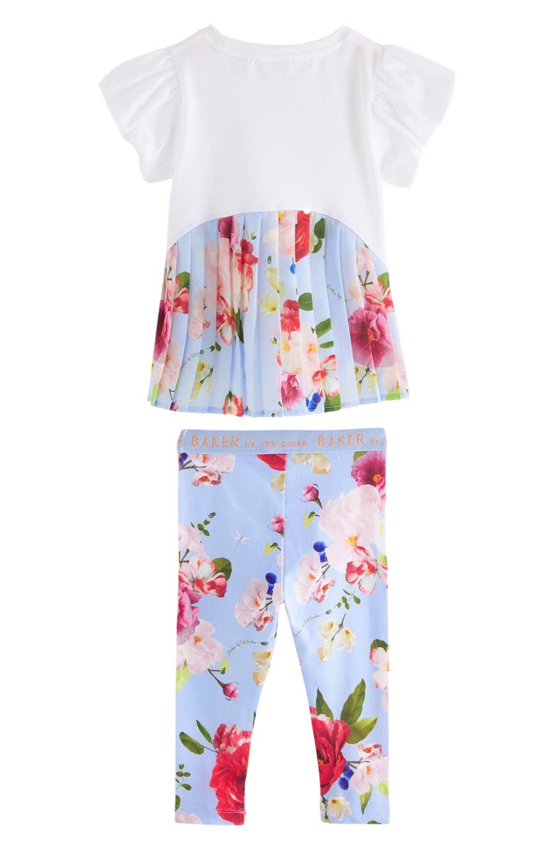 Baker by Ted Baker Logo T-Shirt & Floral Leggings Set, Alternate, color, 