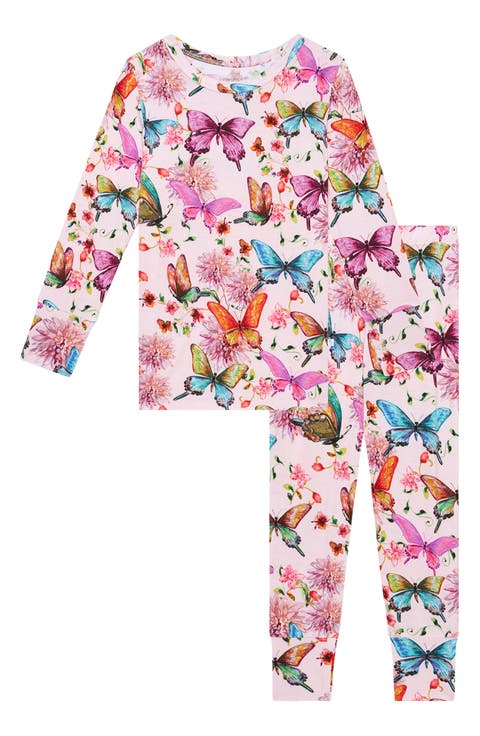 Kids' Butterfly Print Fitted Two-Piece Pajamas (Toddler, Little Kid & Big Kid)