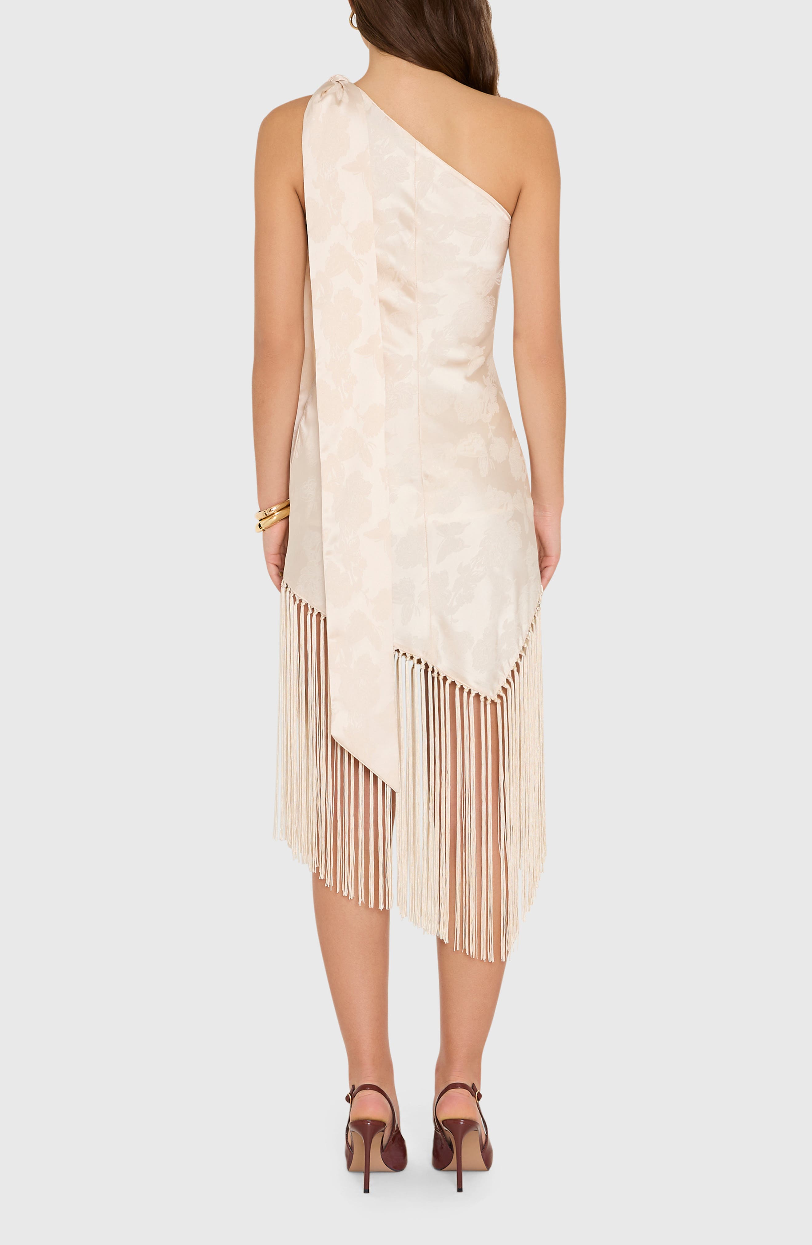 Chrishell Fringe One-Shoulder Dress - image 2