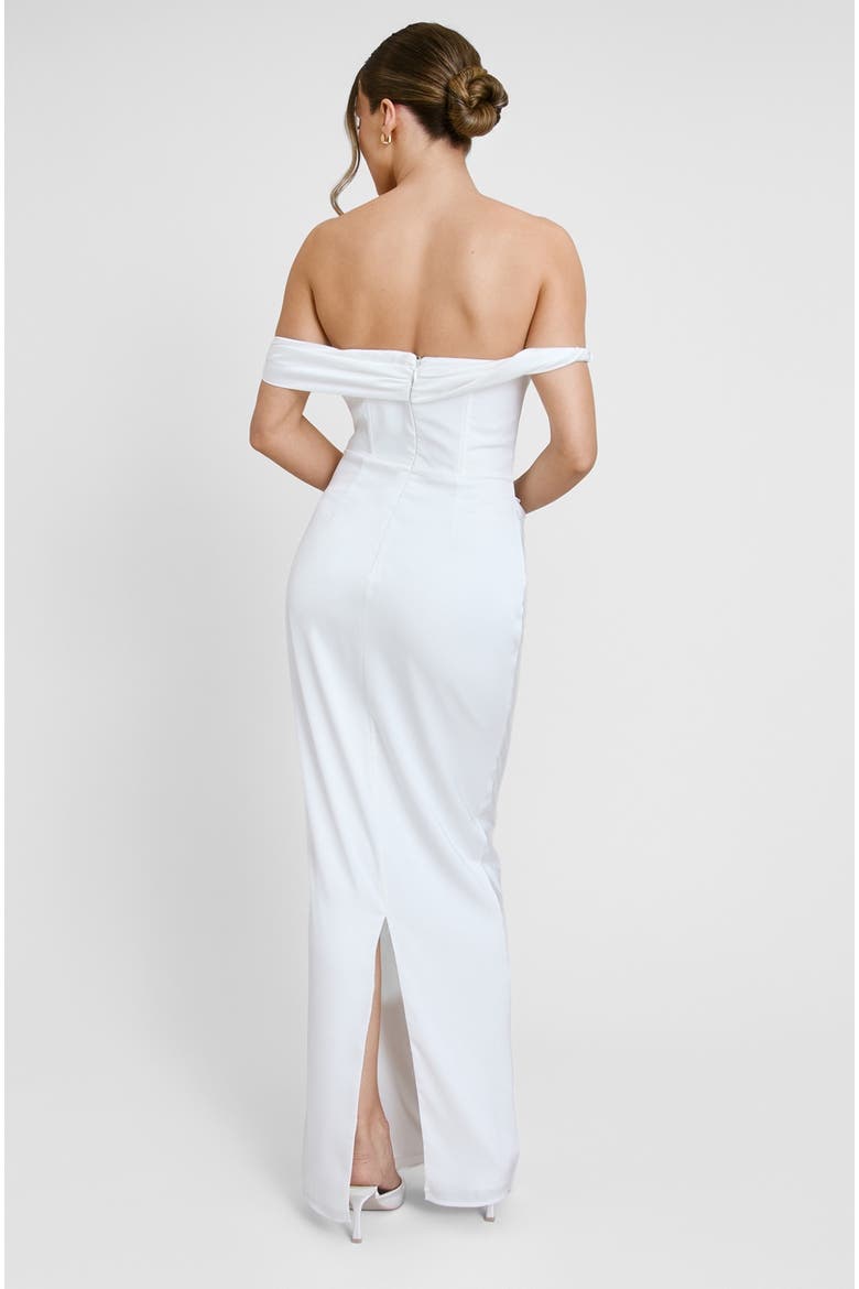 Twist Strap Corset Maxi Dress, Alternate, color, White