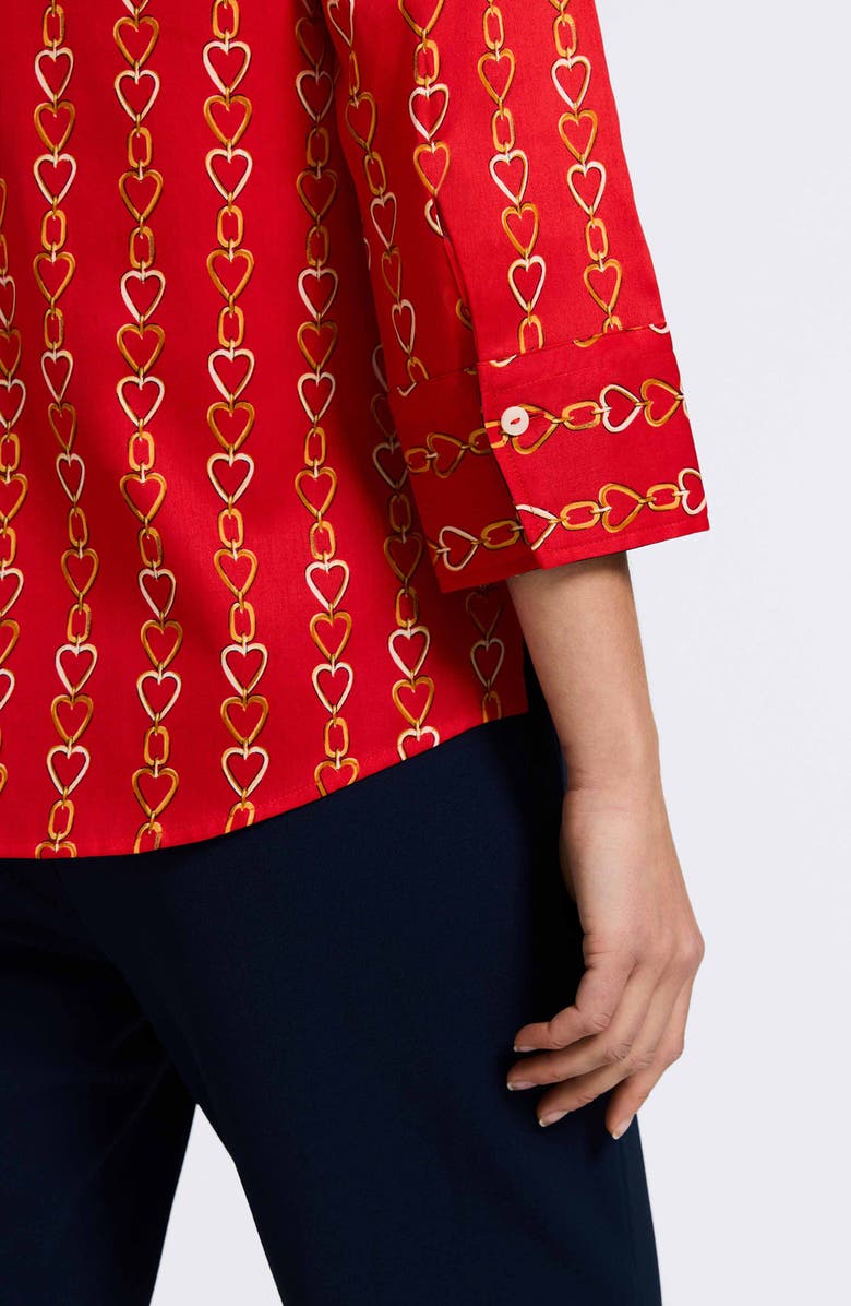 Foxcroft Mary Love Chain Print Cotton Button-Up Shirt, Alternate, color, 