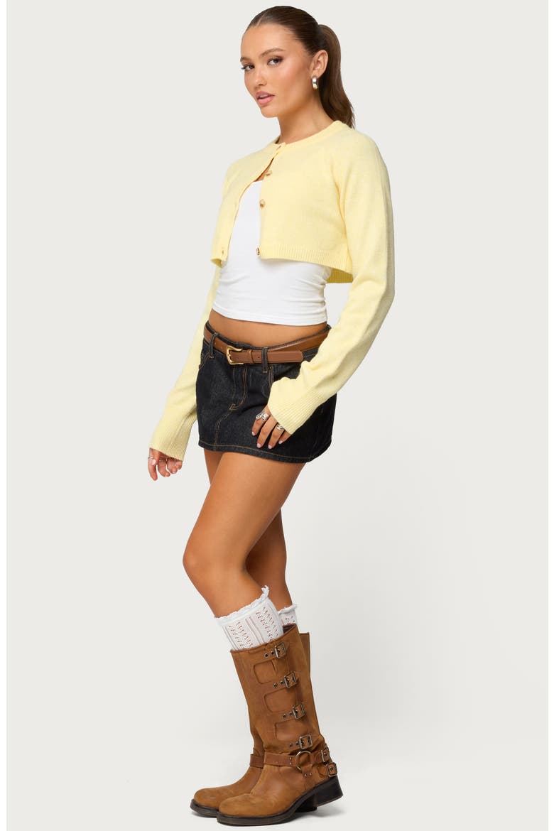 Morgynne Crop Cardigan, Alternate, color, YELLOW