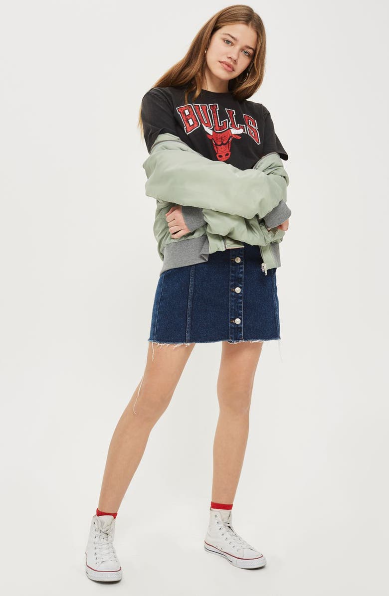 Topshop x UNK Bulls Crop Graphic Tee, Alternate, color, 