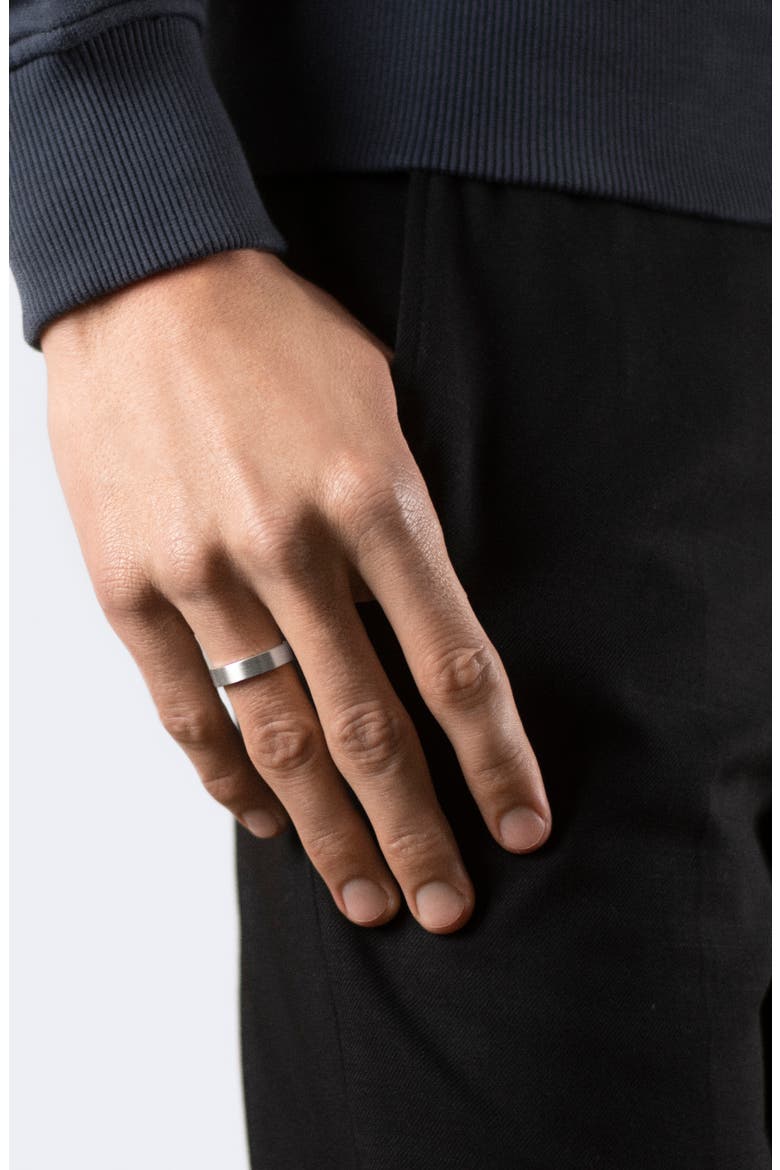 Men's 7G Brushed Sterling Silver Ribbon Ring, Alternate, color, SILVER